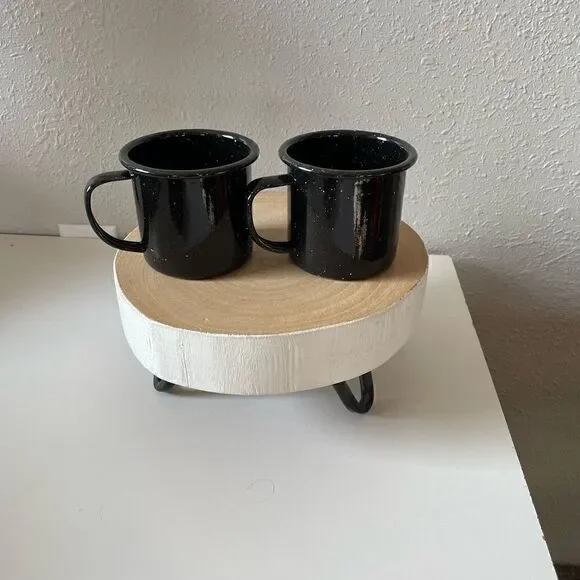 NWOT Two Camping Cup Metal Enamel Aluminum Coffee lightweight camping Cups - Picture 4 of 4